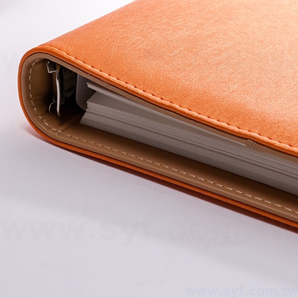 極簡皮紋工商日誌-金屬扣活頁筆記本-可訂製內頁及客製化加印LOGO-8164-6